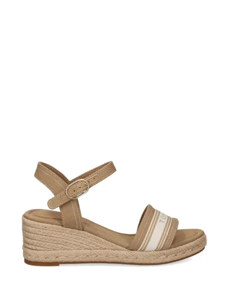 Espadrile Tommy Hilfiger cu pană cu bretele cu autograf