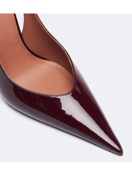 Pantofi cu toc Amina Muaddi din piele de lac slingback