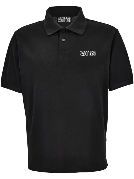 Polo Versace Jeans Couture cu broderie negru