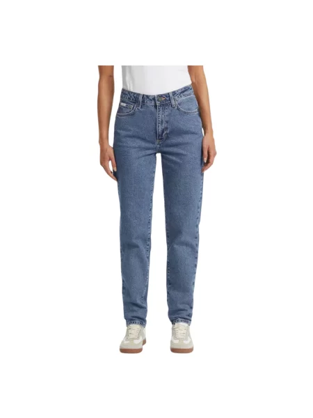 Jeansy typu mom jeans Guess niebieski