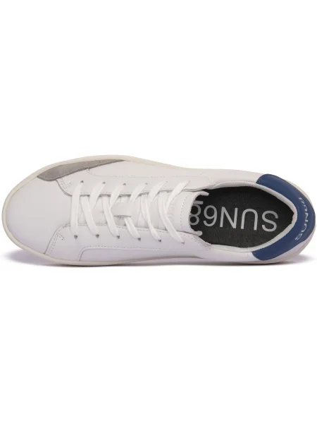 Pantofi Sun68 din piele alb