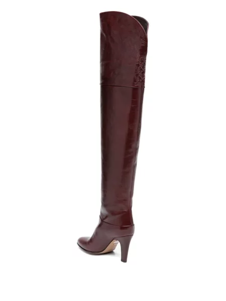 Botine Chloé din piele roșu