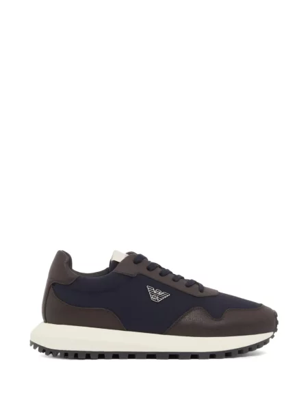 Sneakerși Emporio Armani cu autograf albastru