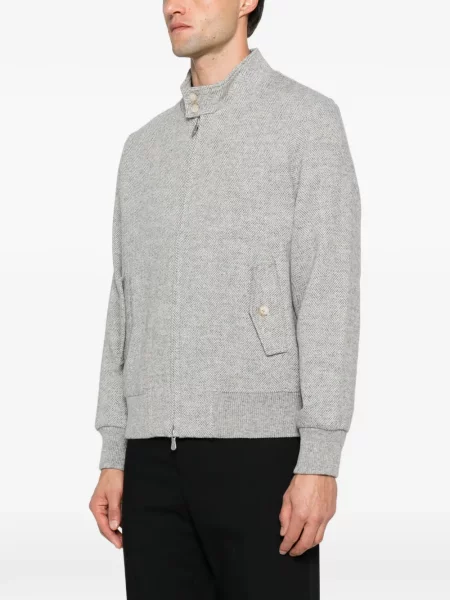 Geacă Gran Sasso de lână cu model herringbone gri