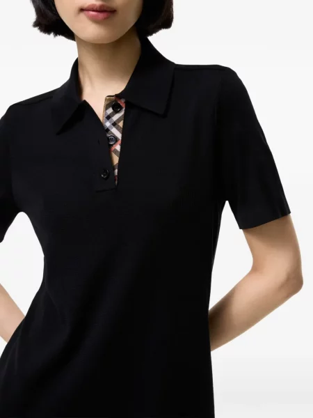 Rochie tip cămașă Burberry de lână negru