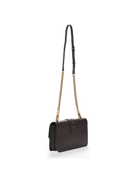 Pinko De piele geantă poștaș Love One Classic maro
