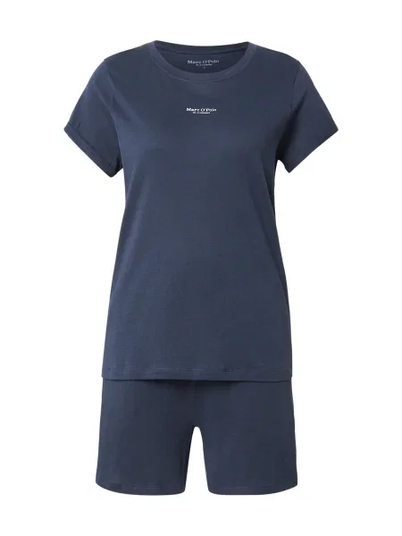 Marc O'Polo Pijama albastru închis alb