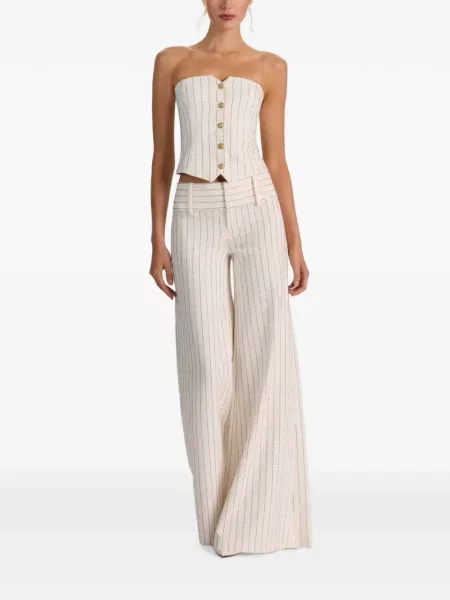 Pantaloni Alice + Olivia evazate alb