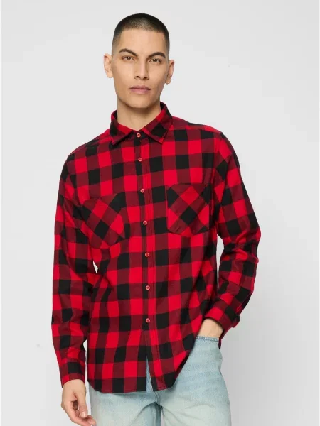 Кариран фланелен карирана риза Urban Classics червено