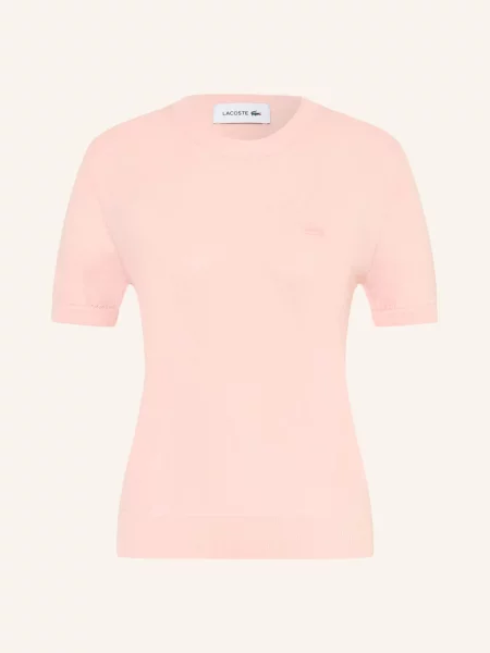 Lacoste Pletené Tričko růžová