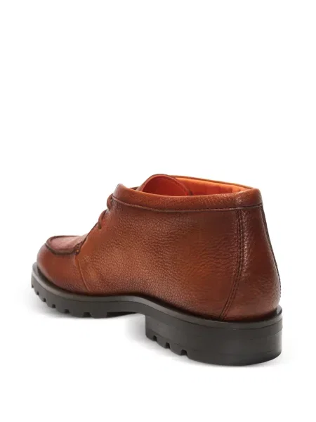 Botine Santoni cu șireturi din dantelă maro