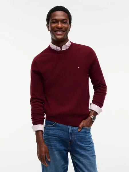Tommy Hilfiger Sweter Bordowy czerwony