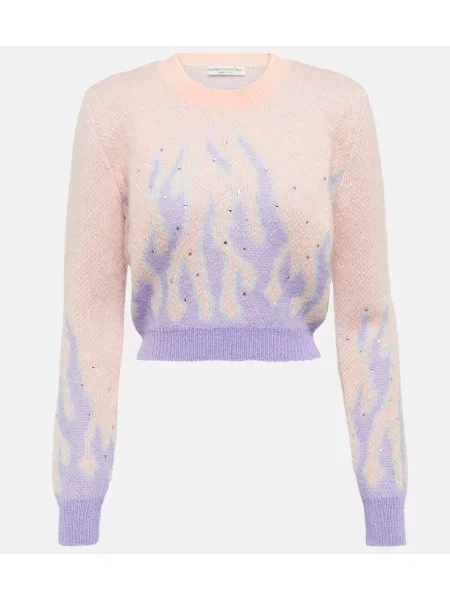 Sweter Alessandra Rich żakardowy różowy