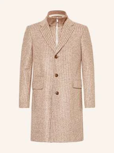 Boss Kabát Hyde béžová/ černošedá béžový