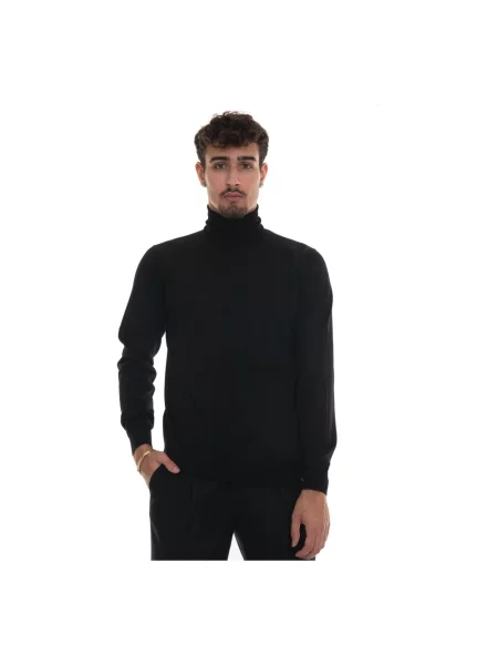 Sweter Hindustrie z dekoltem w serek czarny