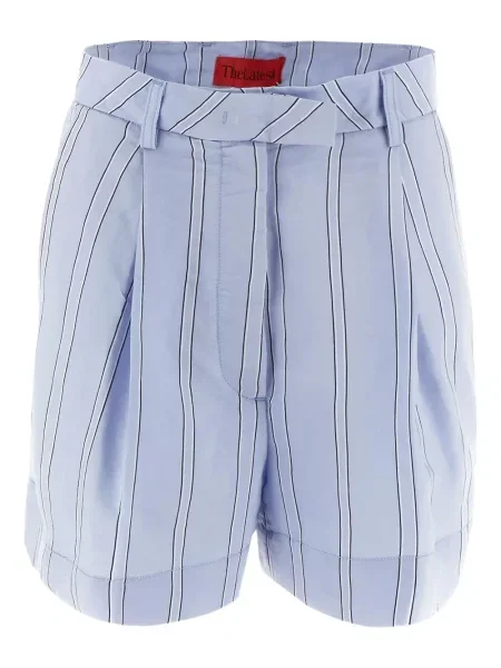 Pantaloni scurți Thelatest cu dungi albastru
