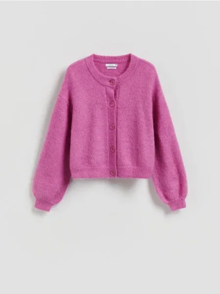 Reserved Cardigan cu adaos de lână roz-aprins roz