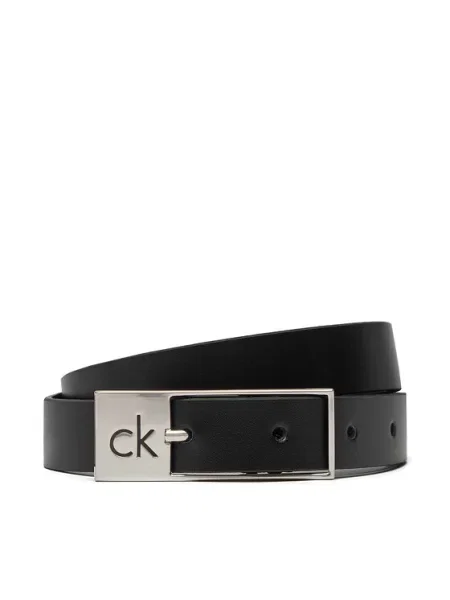 Calvin Klein Дамски колан Ck Cut Square Buckle черен