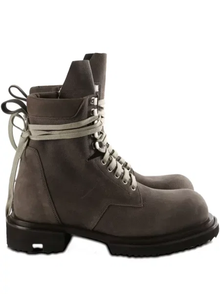 Botine Rick Owens cu șireturi din dantelă maro