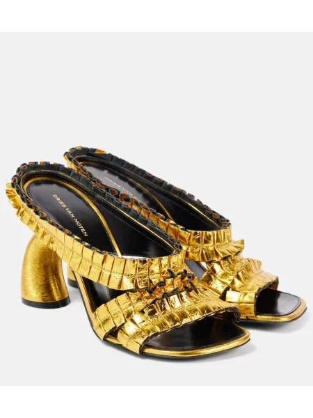 Sandale Dries Van Noten din piele auriu