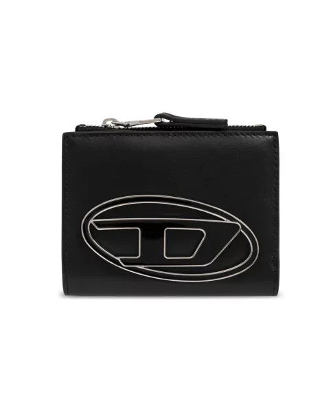 Diesel portfel skórzany BI-FOLD ZIP II czarny
