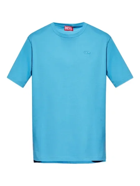 Tricou Diesel cu broderie cu crăpătură albastru