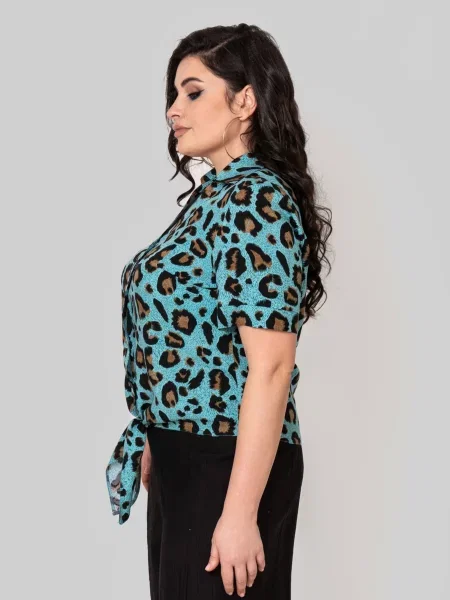 Блузка All Posa из модала бирюзовый