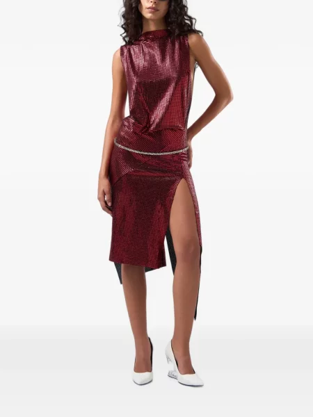 Rochie midi Gcds asimetrică drapată roșu