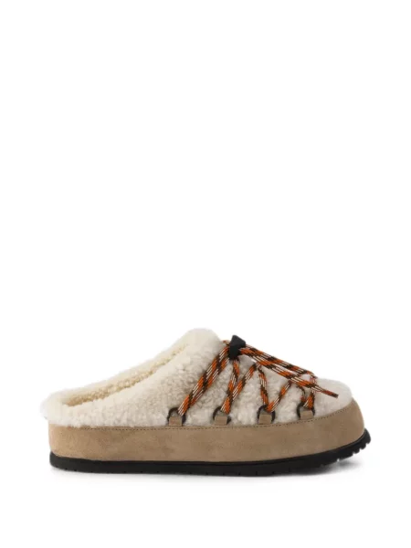 Papuci tip mules Prada din piele de căprioară