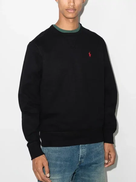 Siuvinėtos juosmuo kelnės Polo Ralph Lauren juoda