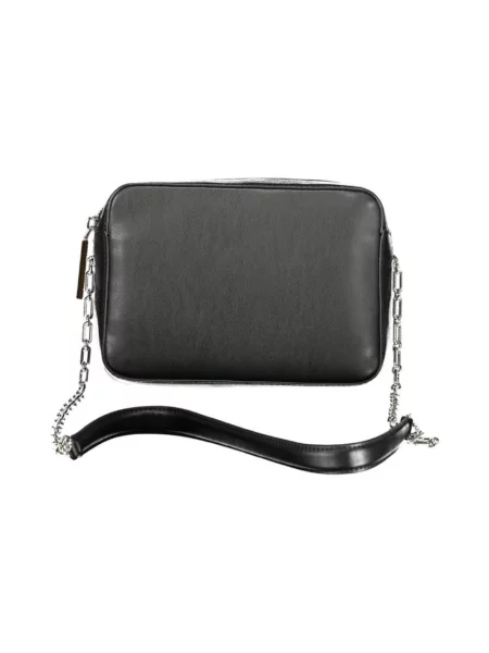 Lniana torebka crossbody Calvin Klein czarna