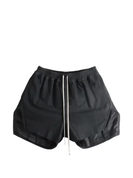 Pantaloni scurți Rick Owens din piele cu cordon negru