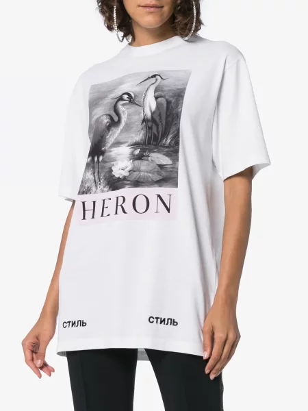 Tricou Heron Preston cu imagine alb
