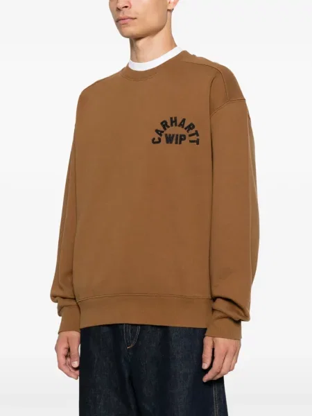 Džemperis Carhartt Wip apvaliu kaklu ruda