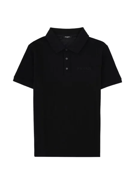 Tricou polo Balmain cu broderie negru