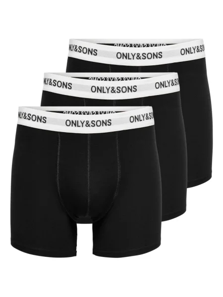 Only & Sons Boxerky ONSFitz světle šedá / černá bílá