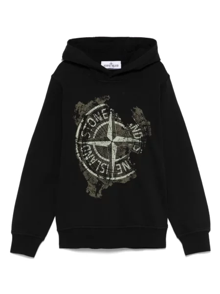 Bluza z kapturem dziecięca Stone Island czarna