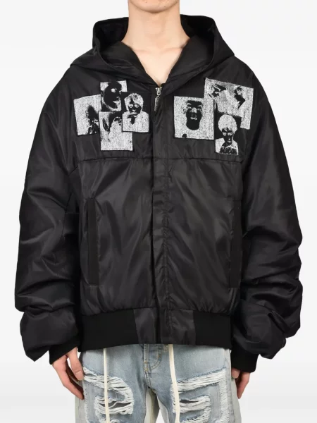 Geacă bomber Rrr123 cu glugă negru