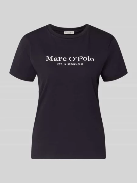 T-shirt o kroju regular fit z czystej bawełny Marc O'polo granatowa
