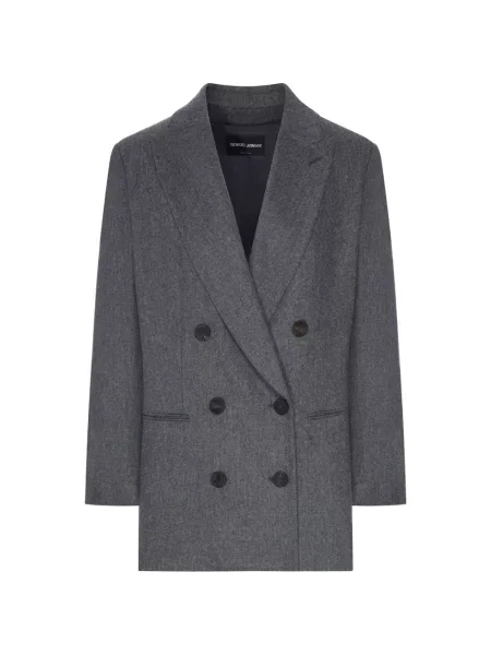 Dvouřadé sako Giorgio Armani šedé
