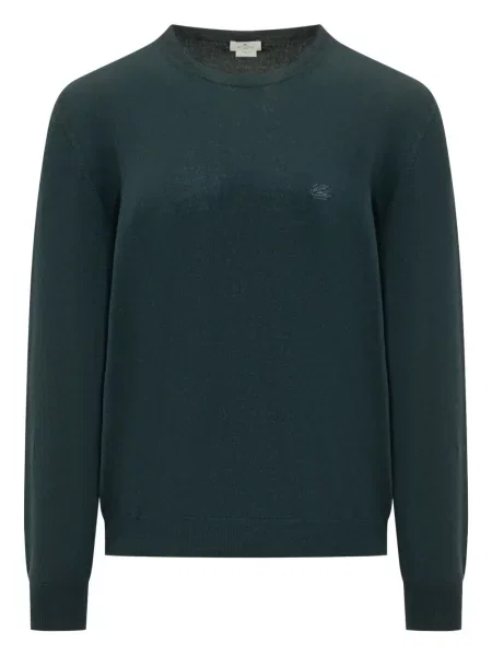 Pulover Etro cu broderie cu decolteu rotund verde