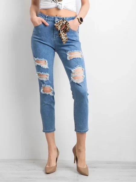 Pantaloni Fashionhunters albastru