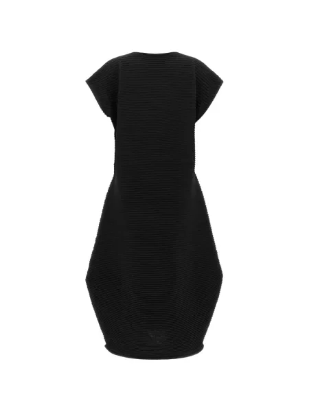 Rochie midi Pleats Please Issey Miyake tricotate negru