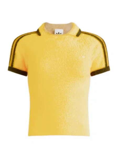 Dzianinowy top Adidas żółty