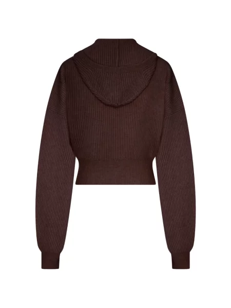 Cardigan Sportmax cu glugă maro