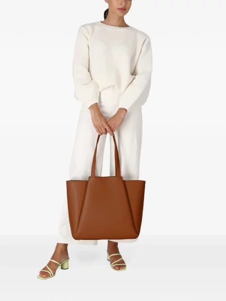 Geantă shopper Kaai din piele maro
