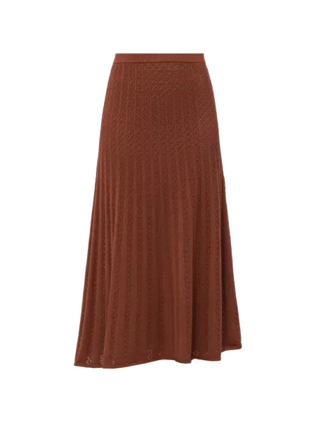 Fustă midi Twinset tricotate maro
