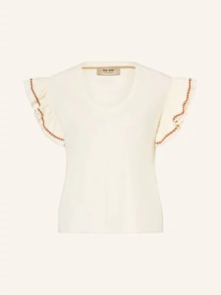 Mos Mosh Koszulka Mmtorra Z Falbanami weiss brązowa