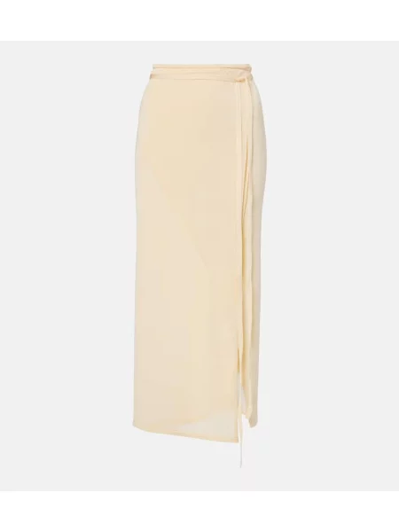 Fustă The Frankie Shop tricotate transparente galben