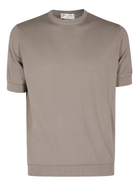 Плетена къс оребрен риза Filippo De Laurentiis кафяво